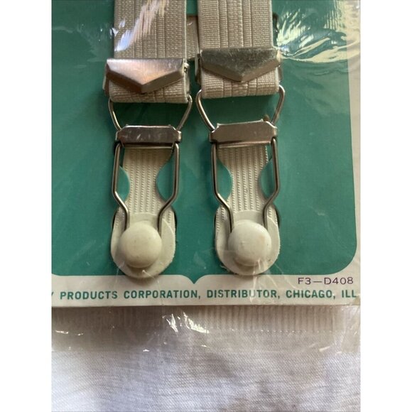 Majesty Hose Supporters Vintage 5" Elastic & Metal Clips White New Old Stock - Picture 6 of 6